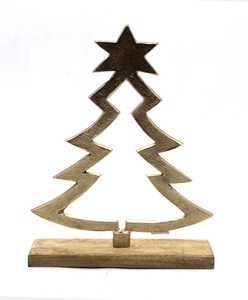 Premium Quality Aluminum/Wood X Mas <b>Tree</b> W/RECT <b>Base</b> F354 Brass EPL <b>for</b> <b>Christmas</b> Decoration Modern Design Handmade - Product Image 1