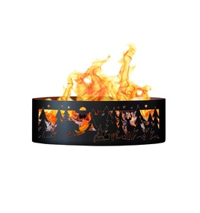 Vente chaude espace motif découpe Laser nouveau Design prenant assemblage facile anneau de feu en métal noir pour jardin décoratif utilisation extérieure - Product Image 6
