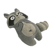 Jouet à mâcher couineur en peluche en forme de raton laveur pour chiots et chiens, en tissu, pour chiens et chats