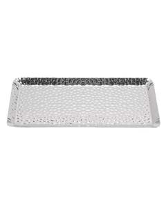 Bandeja de servicio de acero inoxidable de diseñador con textura martillada única, pulida con estilo, duradera, adecuada para casas, fiestas, bodas - Product Image 6