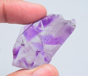 Gema de cristal de amatista de Chevron, rebanada de cristal para fabricación de joyas, piedra preciosa suelta de amatista de estrella Natural - Product Image 4