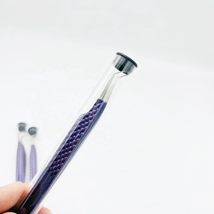 Pinzas para extensión de pestañas de 45 grados con etiqueta privada, acero sostenible recubierto de polvo púrpura, logotipo personalizado, precios al por mayor - Product Image 2