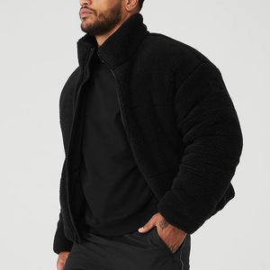Veste polaire Sherpa avec logo personnalisé et fermeture éclair pour hommes Vente en gros Veste en laine d'hiver vierge avec vestes à col montant - Product Image 2