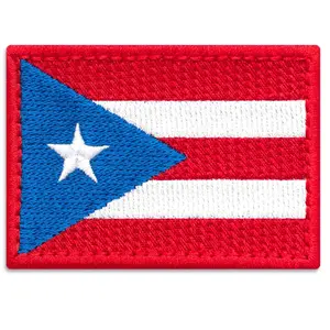 Патч с флагом Пуэрто-Рико, флаг страны Пуэрто-Рико, национальный герб, Вышитое железо на