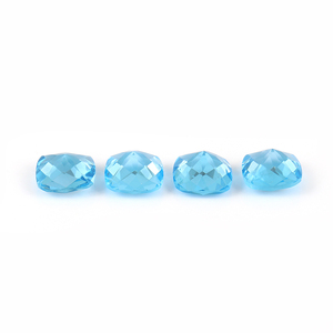 Natural de alta calidad para Topacio Azul suizo 8 mm forma de cojín corte facetado a granel fabricación de joyas sueltas piedra preciosa - Product Image 5