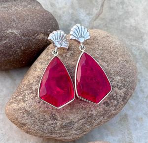 European and American Vintage Style Ruby <b>Crystal</b> 925 Sterling Silver <b>Earrings</b> Unique Design Women's Jewelry for Wedding or Gift - Product Image 3