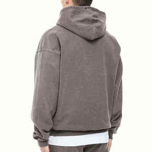 Sweat à capuche surdimensionné pour homme en coton lourd de qualité supérieure, fermeture éclair, personnalisé, luxe, hiver, uni, impression numérique, broderie - Product Image 3