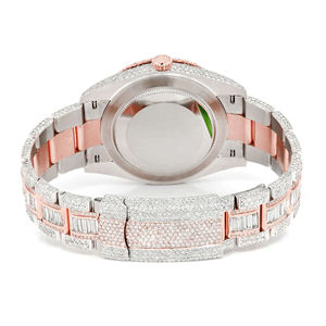 Reloj de Pulsera de Cuarzo de Acero Inoxidable de Lujo con Diamantes VVS y Moissanita, Diseño Iced Out, con Esfera de Cristal - Product Image 6