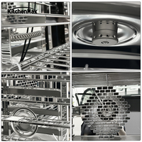 KitchenMax-Horno de vapor combi de autolimpieza, Horno de convección comercial de 6 bandejas universal para restaurante de panadería ocupado