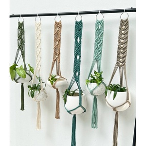Macramé en corde de coton fait à la main suspendu pour jardin balcon salon-Boho tissu écologique décor économies sans Pot - Product Image 3