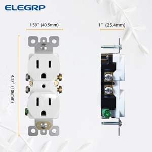 Elegrp chúng tôi tiêu chuẩn Duplex receptacle 15A điện ổ cắm điện ổ cắm với 2 AC trang trí tường ổ cắm - Product Image 5