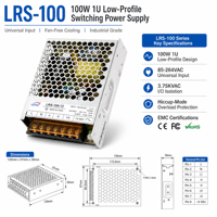 Alimentation à découpage ultra-mince 100W 5V 18A, convertisseur AC/DC 85-264V, driver LED industriel SMPS LRS-100-5