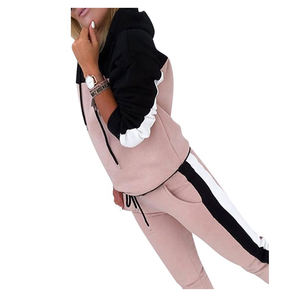 بدلة رياضية قطنية للنساء بدلة رياضية جديدة أنيقة بشعار مخصص بدلة رياضية سترات بغطاء رأس وسراويل رياضية 2 <span class=keywords><strong>Pi</strong></span> - Product Image 2