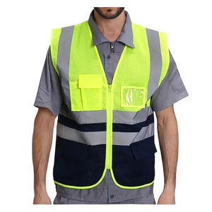 เสื้อกั๊กนิรภัยแบบมีซิปสะท้อนแสงเสื้อกั๊กนิรภัยด้านหน้ามีซิปสะท้อนแสงเสื้อกั๊กนิรภัยแบบสั่งทำได้ล่าสุด - Product Image 4