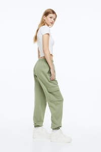 Personalizado de las mujeres Vintage francés Terry Cargo pantalón Jogger pantalones de chándal 100% de peso pesado de algodón de color verde para el invierno - Product Image 6