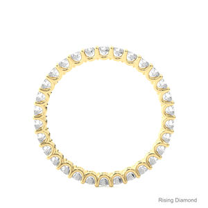 1.2 CTW coupe ronde laboratoire cultivé diamant complet éternité ensemble CVD alliance or jaune anniversaire cadeau anneaux - Product Image 2