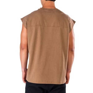 Sports Yoga Wear <b>Singlet</b> <b>Men</b> Gym Training Vintage Tank Top Loose Fit O-Neck Athletic Plus Size 220 Gsm Vest Breathable - Product Image 6