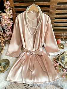 Pijamas de Seda Satén al por Mayor para Mujer, Camisón de Manga Larga, Bata Larga, Bata de Baño para Uso en Casa y Hotel con Logotipo Personalizado - Product Image 3