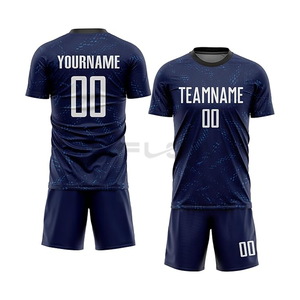 ชุดเสื้อฟุตบอลแบบกำหนดเอง ผ้าโพลีเอสเตอร์ 100% พิมพ์ลายแบบซับลิเมชั่น คอกลม แขนสั้น ระบายเหงื่อได้ดี สำหรับผู้ใหญ่ ชุดทีม - Product Image 1
