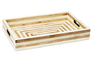 Plateau de service en incrustation d'os en résine de meilleure qualité, fait à la main, excellent pour la maison, vaisselle décorative pour restaurant, vaisselle en bois fantaisie - Product Image 2