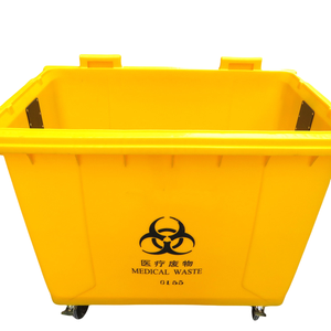 Medical Waste Bin Yellow Color 660L 1100L with 4 Wheels &amp; Foot Pedal, Clinical Hazardous Trash <strong>Containers</strong> - Product Image 1