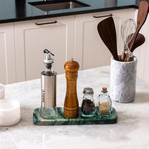 Bandeja de Lavabo de Mármol Moderno Koville, 12x4 Pulgadas, Ligera, de Piedra Natural Verde, para Tocador de Baño, Cocina, Encimera, Joyería - Product Image 2