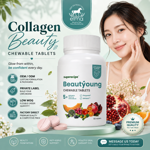 Comprimés à croquer Beauté & Vitalité au Collagène avec Vitamine C, Extrait de Pamplemousse et Extrait de Graine de Melon pour la Santé de la Peau - Product Image 1