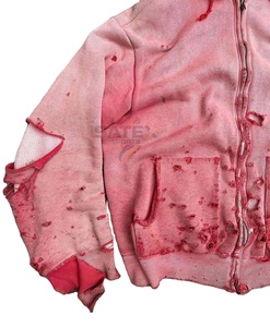 Sudadera con Capucha de Estilo Urbano, Lavado Ácido Personalizado, Gruesa, 100% Algodón, con Cierre, Doble Capa, Moderna - Product Image 3