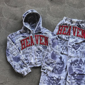 2025 nouveau design sublimé mode Streetwear en gros pas cher prix 3d broderie pleine fermeture éclair pour hommes à capuche - Product Image 3