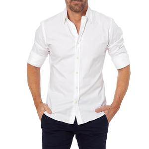 Primavera Verano nueva camisa fina informal inteligente para hombre botón de solapa sólida moda delgada tendencia Simple Top de manga larga - Product Image 2
