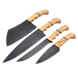 Ensemble de couteaux de cuisine en acier inoxydable à revêtement noir de 4 pièces de la meilleure qualité - Product Image 1