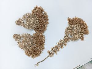 Ensemble collier de perles plaqué or gracieux bijoux de mariée sophistiqués pour les mariages, les réceptions et les cérémonies traditionnelles - Product Image 2