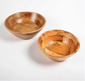 Bol de service en bois floral avec DESIGN PAPILLON Plateau de saladier le plus vendu Taille personnalisée Fabriqué en Inde - Product Image 4