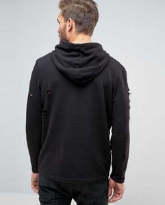 เสื้อฮู้ดกันน้ำสำหรับฤดูหนาว สไตล์กรันจ์ ทรงปกติ ผ้าฝ้ายฟอกสีแบบดิสเทรส สำหรับผู้ชายและผู้หญิง - Product Image 5