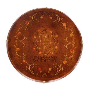 Table d'entrée ronde classique de luxe en bois et laiton - Product Image 3