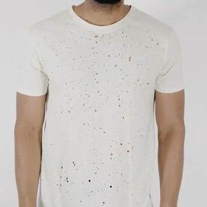 Camiseta desgastada lavada Vintage para hombre al por mayor, ropa de calle de algodón con logotipo personalizado, camiseta para hombre en color sólido - Product Image 5