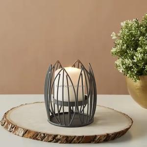 Ramadan décoratif fil métallique chauffe-plat bougeoir or fini pour table maison événement décoration artisanat - Product Image 5