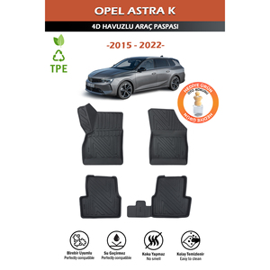 Tapis de sol de voiture 3D noir Opel Astra K 2015-2022 avec motif piscine Turquie - Product Image 6