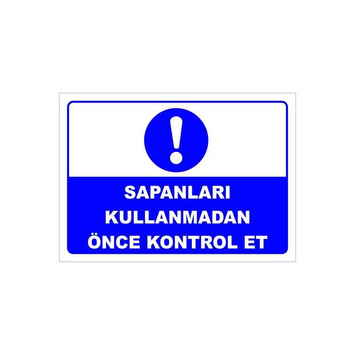 Check Before Using Slings Sign Sign Vim 033 70x100 Cm Galvanized Sheet 0.4 Mm