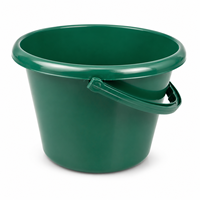 Seau ménager en plastique réutilisable de 9 L avec poignée de transport robuste, léger et durable, idéal pour le nettoyage, le lavage et les usages quotidiens