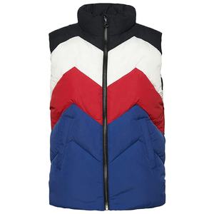 Chaleco Acolchado de Lona para Hombre, Elegante, con Cuello Alto, Impermeable y Transpirable, Ligero, para Invierno, Diseño de Color en Contraste - Product Image 1