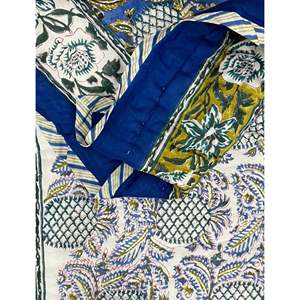 Colcha Kantha Tradicional de Algodón Estampada a Mano con Diseño Floral de Patchwork Hecho a Mano para el Hogar, Verano e Invierno - Product Image 1