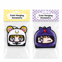 Désodorisant de voiture suspendu en forme de casque anime mignon, parfum longue durée, en gros, personnalisé, emballé pour la vente au détail, feuille de parfum en papier