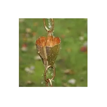 Cadena de Metal colgante para la lluvia, accesorio decorativo de cobre puro Natural para el jardín