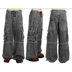 Plus Size Stretch <b>Jeans</b> Custom logo High Quality Bleached Grey Baggy <b>Jeans</b> Men Loose Fit - Product Image 6