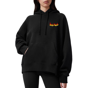 เสื้อมีฮู้ดผ้าฝ้าย100% สำหรับผู้หญิง, สินค้ามาใหม่เสื้อมีฮู้ดไหล่ตกไซส์ใหญ่ - Product Image 1