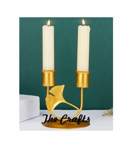Set Of Two Different Size <b>Candle</b> Holder In Iron <b>Gold</b> And Black Color <b>Candle</b> Holder For Home Decor Accessories - Product Image 4