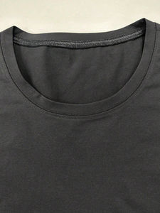 Venta al por mayor de camisetas de manga corta con cuello redondo logotipo personalizado estampado clásico sólido patrón transpirable poliéster algodón de talla grande 250 Gsm - Product Image 3