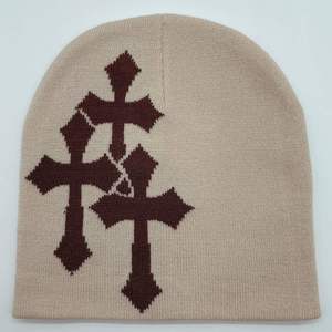 Kivotech Gorros Sombrero Cross Graphics Hombres Mujeres Jacquard Sombrero Punk Color sólido Sombrero Deportes al aire libre Tendencia Beanie Stretch cap - Product Image 1