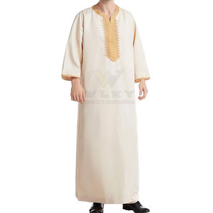 Muslim <b>Kaftan</b> Robes Islamic Clothing Vintage Long Robes Leisure Long Sleeve Stand Collar Jubba Thobe - Product Image 2